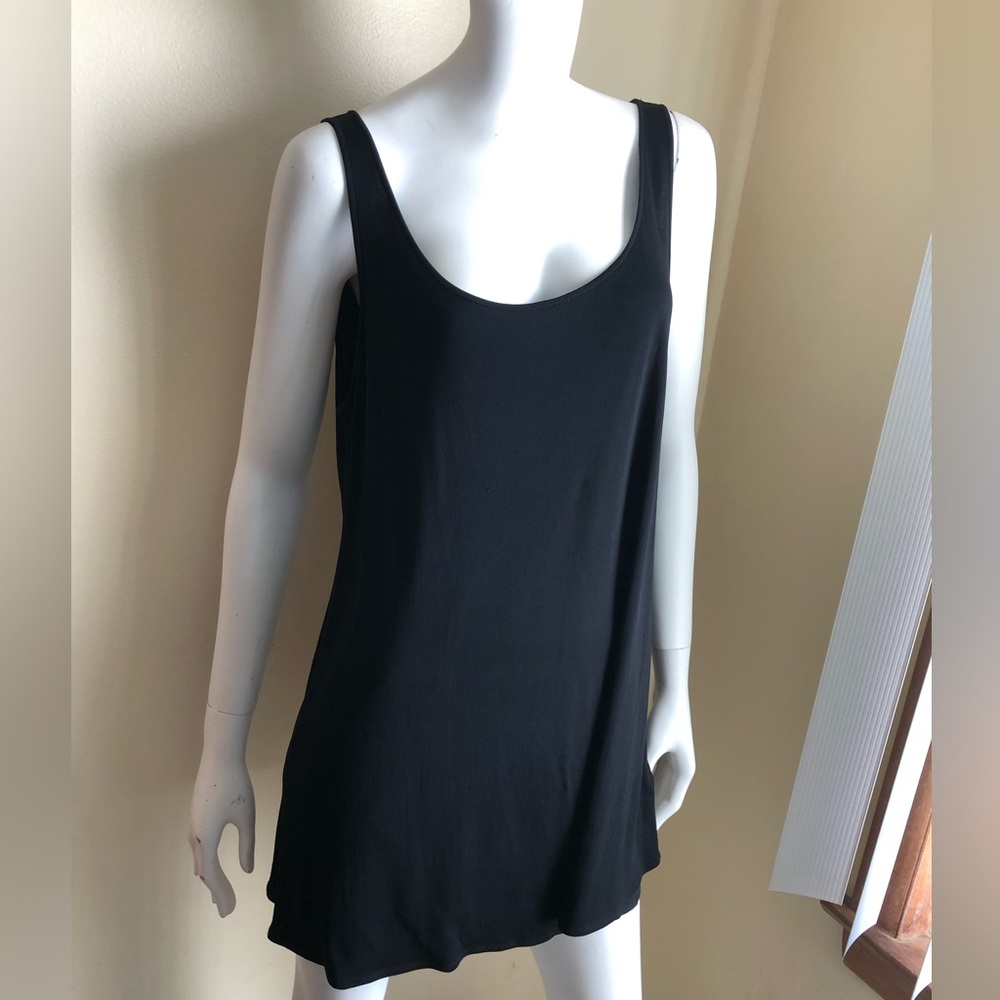 Eileen Fisher Black Silk Tank - Long - Size L